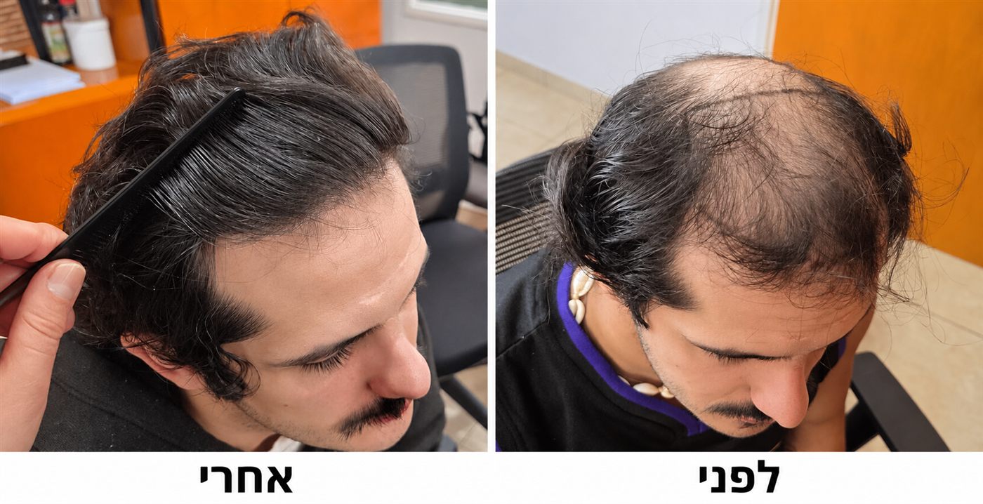 מפרצים וקו שיער, לפני ואחרי השתלת FUE